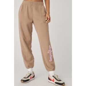 NWT Daydreamer Flower Logo Boyfriend Sweatpants in Taupe size XS